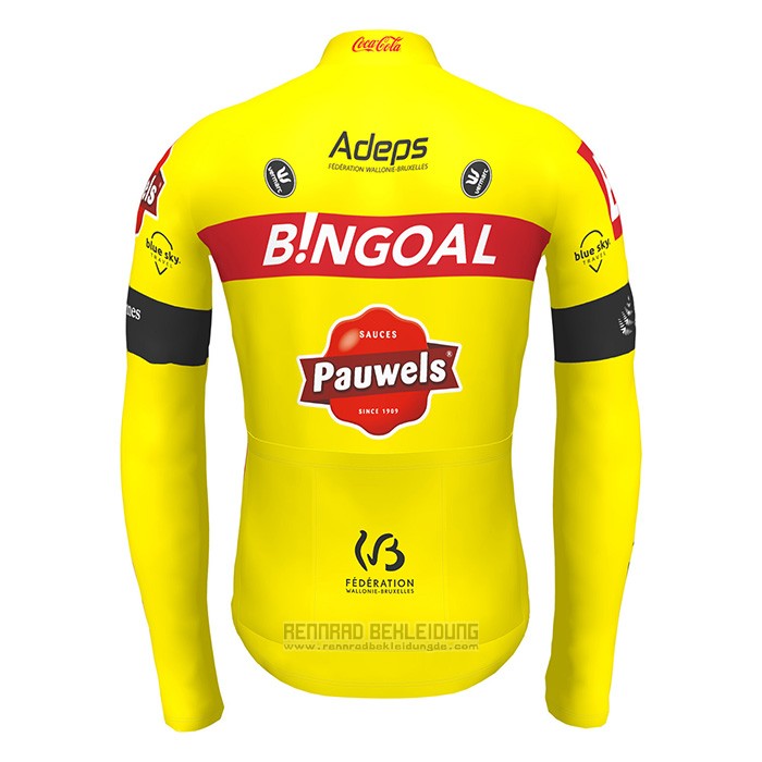2022 Fahrradbekleidung Bingoal WB Gelb Trikot Langarm und Tragerhose - zum Schließen ins Bild klicken